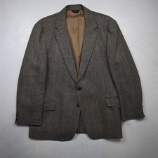 Vtg Panhandle Slim Western Yoke 46R Brown Herringbone Tweed Blazer Sport Coat