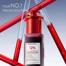 SKINTIFIC 12 Acid Peeling Solution AHA BHA PHA LHA Exfoliating Serum 30ml
