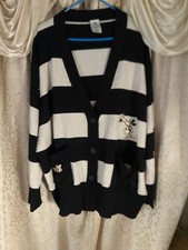 Minnie Mouse black and white striped cardigan