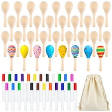 19Pcs Wooden Maracas for Kids Fiesta Mexican Cinco De Mayo Party Favors Decor...