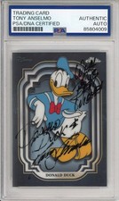 2024 TOPPS CHROME DISNEY DONALD DUCK SIGNED TONY ANSELMO PSA DNA COA AUTOGRAPH