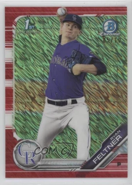 2019 Bowman Chrome Prospects Red Shimmer Refractor 5/10 Ryan Feltner w5p