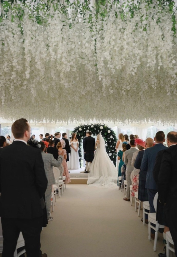 72pcs White Hanging Wisteria Artificial