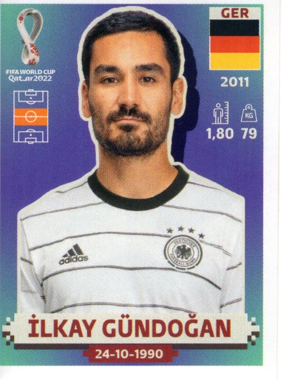 2022 Panini World Cup Stickers #GER12 Ilkay Gundogan - SCR