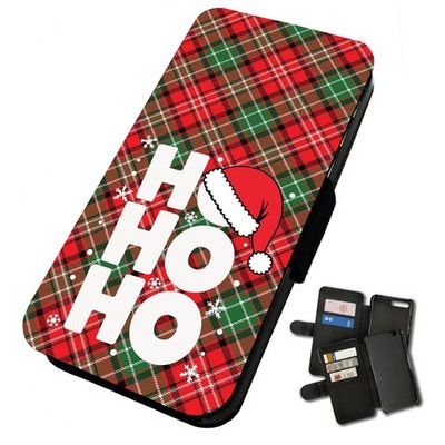 Bedruckte Flip Handy Hülle für iPhone Ho Ho Schneeflocken Festlich Lustig Geschenk Sie