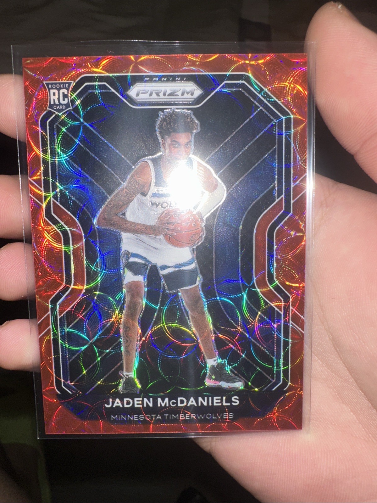 2020-21 Panini Prizm - Jaden McDaniels #277 Choice Red Prizm /88 (RC)