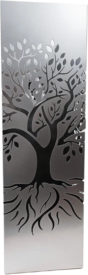 Portaombrelli Albero Della Vita Argento Metallo 15,5 X 15,5 X 49 Cm Con Gancio p - Immagine 2 di 4