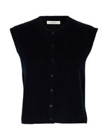 Selected Women Damen Slflulu Sl Button O-Neck Vest Noos, Dark Sapphire, XL