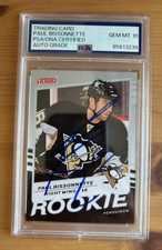 PAUL BISSONNETTE SIGNED UPPER DECK VICTORY RC CARD PSA DNA CERTIFIED GEM MT 10