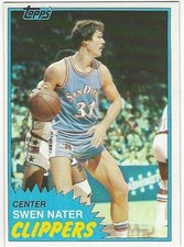 SWEN NATER 1981-82 Topps #38 San Diego Clippers NM-MT