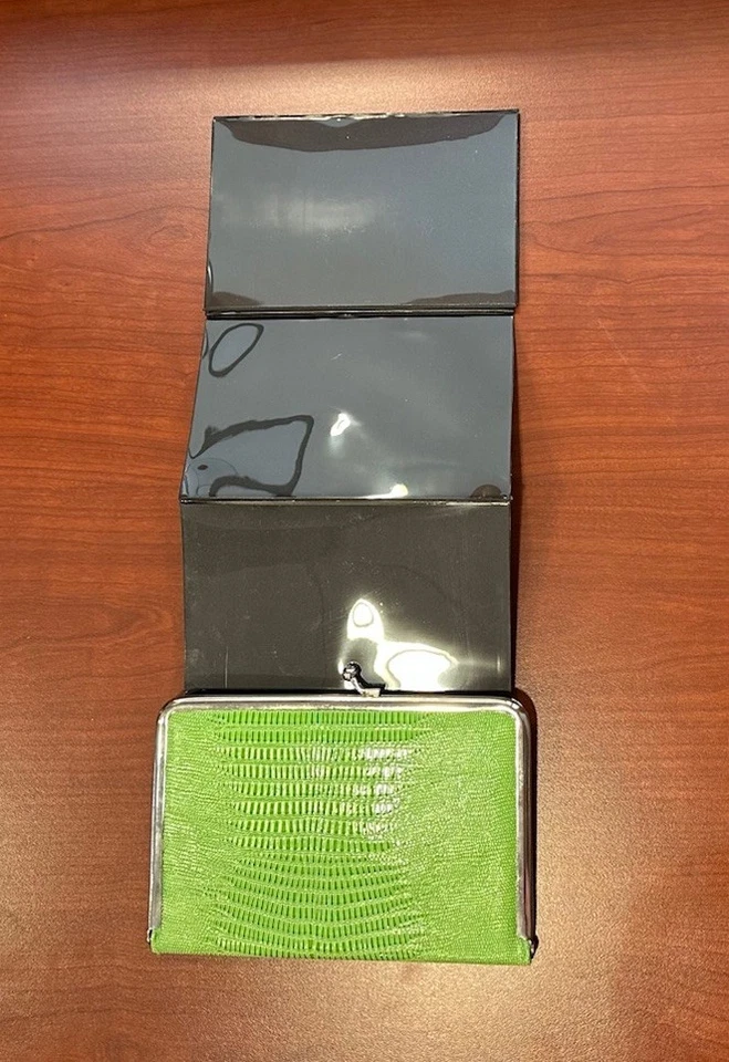 Bolso clutch álbum de fotos de cuero verde Foto 4 de 4