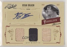 2012 Playoff Prime Cuts Timeline Trio Materials Signatures /10 Ryan Braun Auto