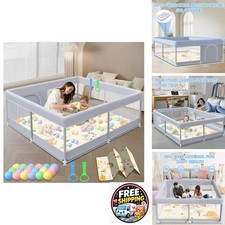 XVISHX Baby Playpen with Mat 50x50 Inch for Babies Toddlers Indoor Outdoor