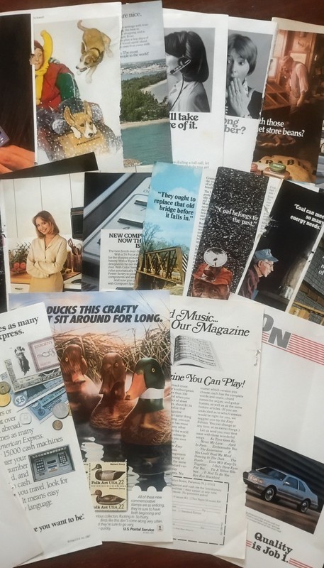 Vintage Advertizements Magazine Cutouts Collage Pack 70s-80s Ephemera 