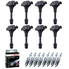 MK Ignition Coils & BOSCH Iridium Spark Plugs For 07-15 INFINITI QX56 Nissan Set