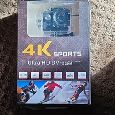 4K Sports Ultra HD DV Action Camera 16MP Wi-Fi Waterproof 30m 2" LCD Black