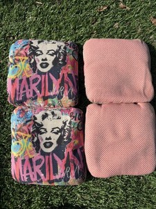 Big D Marylin Cornhole Bags - Set of 4 with pouch - pink - ACO