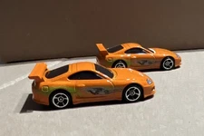 Hot Wheels Fast & Furious Toyota Supra (Orange) From 5 Pack - Lot Of 2 - Loose