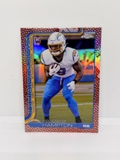 OMARION HAMPTON Rookie 2025 Topps Chrome Football Leather Variation Refractor RC