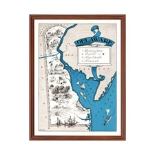 Old Map of Delaware 1931 - Vintage Delaware Art