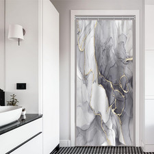 Stall Shower Curtain, Grey Marble Small Shower Curtain 36X72 Inch