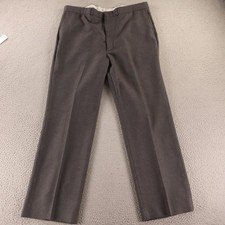 VTG Farah Dress Pants Mens 38 Gray Classic Fit Polyester Wool Twill USA 38x30