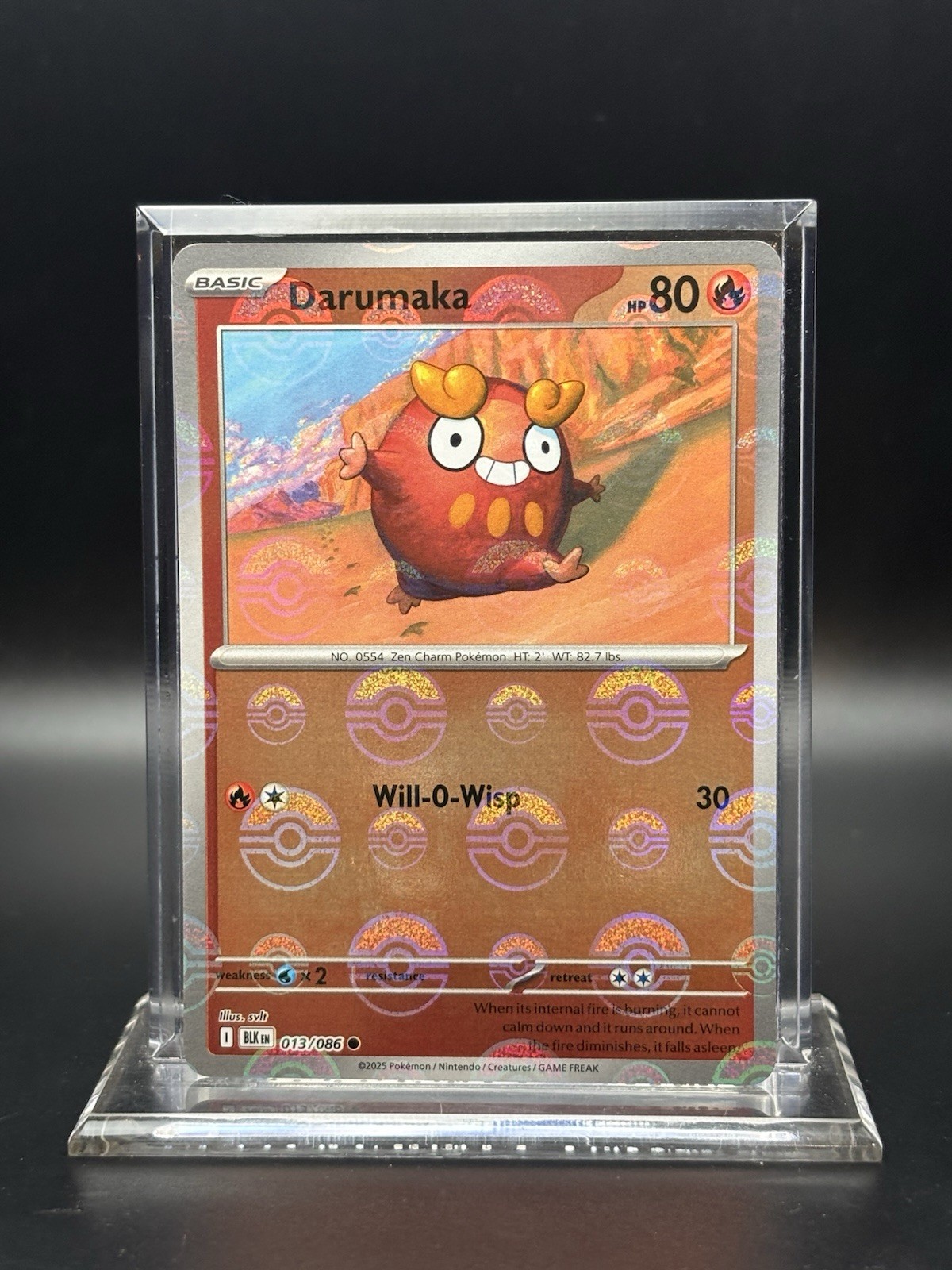 2025 Pokemon Black Bolt - Darumaka Pokeball Reverse Holo No. 13/86