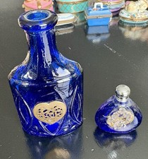 Vintage Cobalt Blue Decorative Bottles