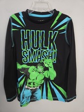 Marvel Hulk Smash Boys Size 6 Jumping Beans Active Long Sleeve Shirt Black Green