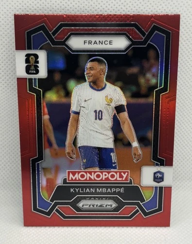 2026 Panini Prizm Monopoly FIFA World Cup Kylian Mbappe Red Prizm SP #7