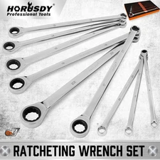 9PC Extra Long Ratcheting Wrench Set 8-22MM Double Box End CR-V Tool Organizer