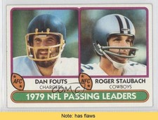 1980 Topps Passing Leaders Dan Fouts Roger Staubach #331 HOF READ h3a