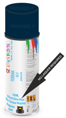 Paint For Ferrari Blu 666038 Spray Aerosol Direct Gloss Shine