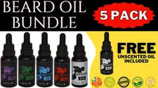 BEARD OIL KIT ~ GROWTH & GROOMING [5 PACK] NATURALLY SCENTED OILS FOR BEARD CARE