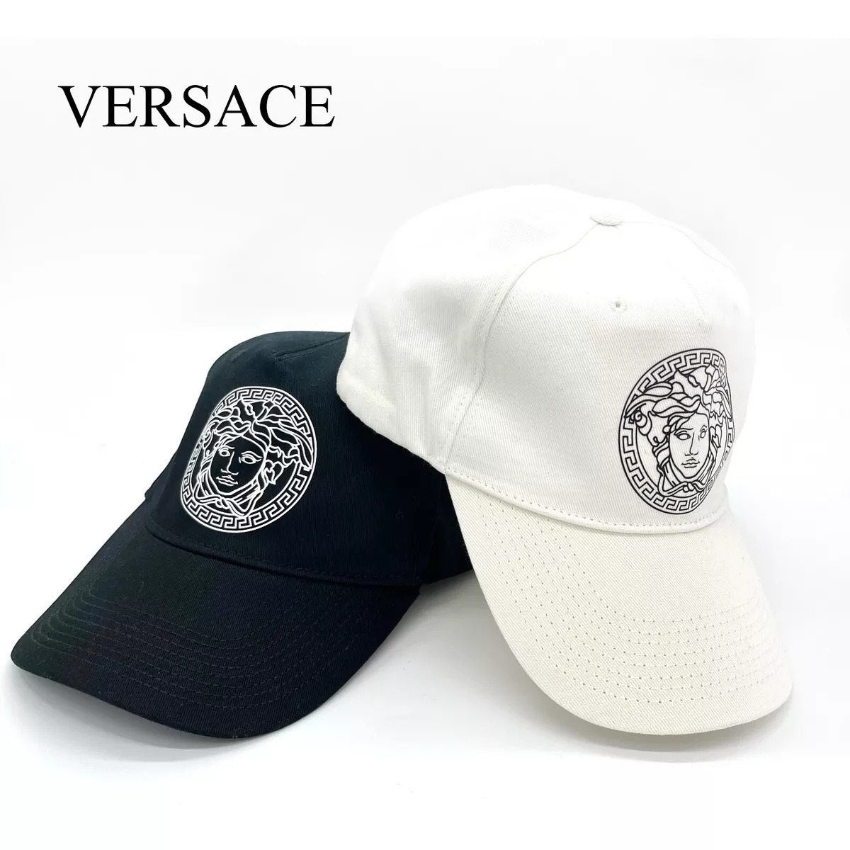 VERSACE Medusa Cotton Cap Adjustable Black, White Size 58 cm, 59 cm, 60 cm NEW