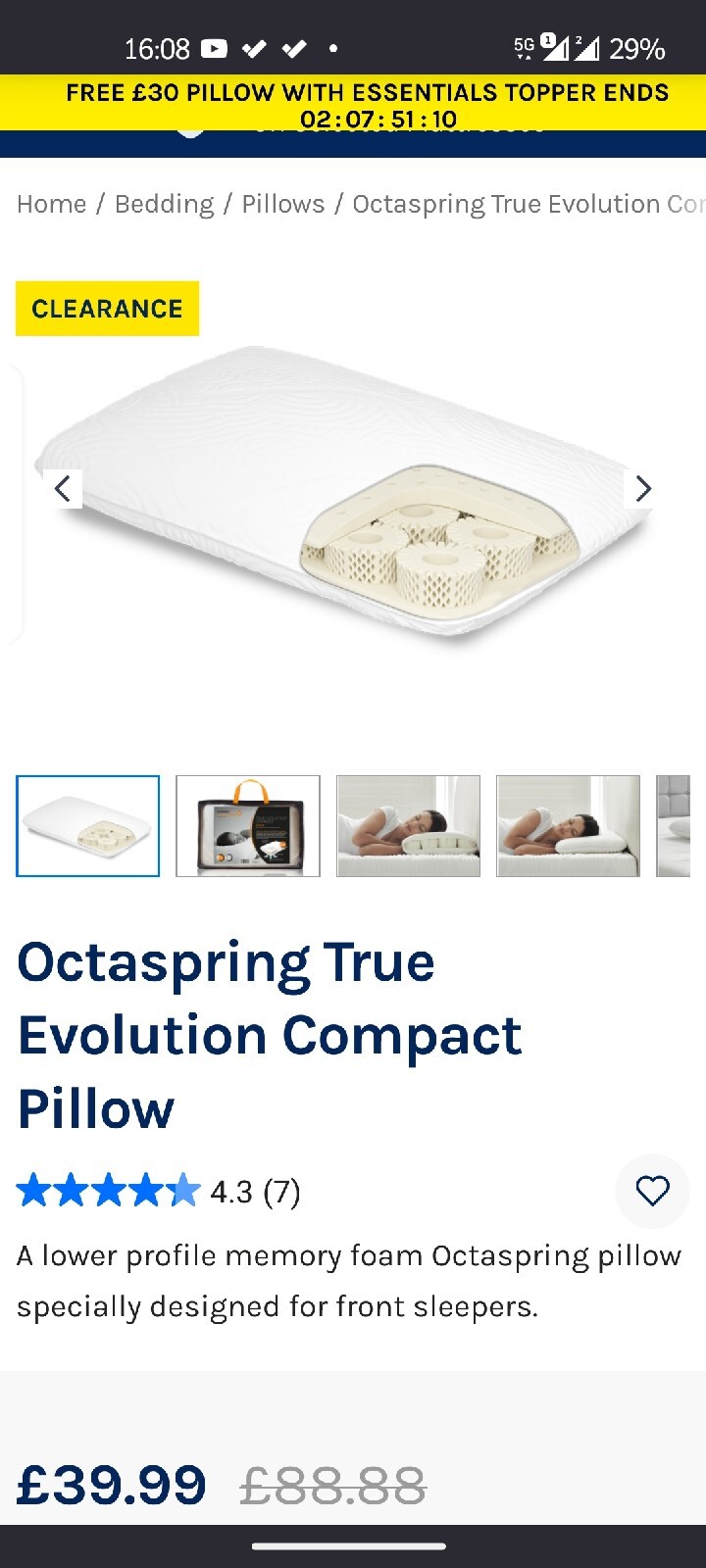 Dormeo Octaspring Anatomic Pillow eBay