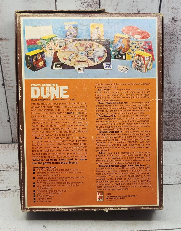Dune Game Frank Herbert's Bookcase Avalon Hill Space Vintage 1979 - Image 4 of 4