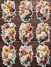 Beautiful Flower Bouquet Vinyl Stickers Set Scrapbooking Laptop Water Bottle