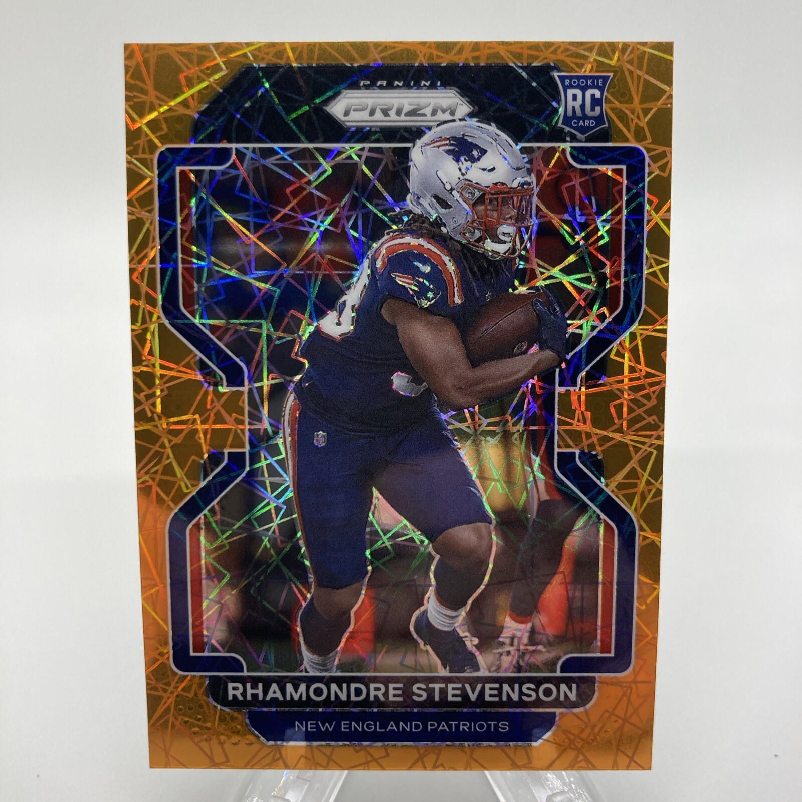 2021 Panini Prizm - Orange Lazer Prizm #367 Rhamondre Stevenson (RC) - Patriots