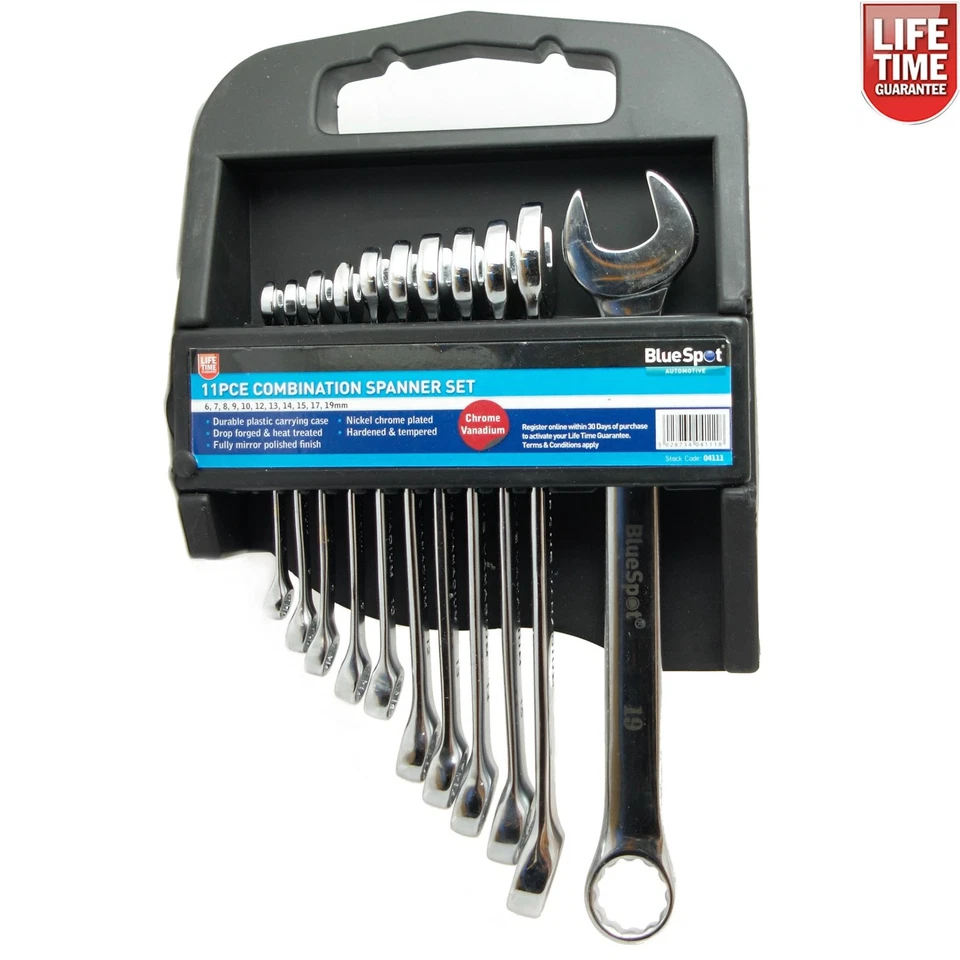BLUE SPOT TOOLS Bluespot Combination Spanner Set Metric Wrench 6-19mm 11-Piece 04111