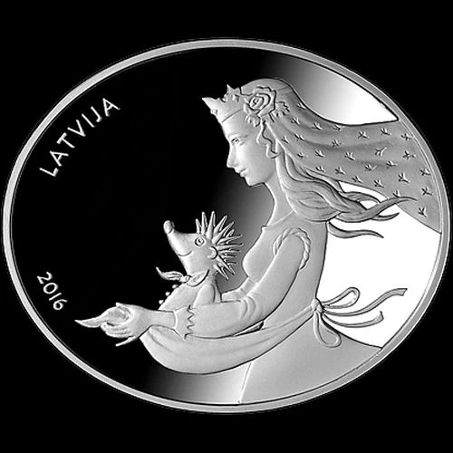 Latvia 5 euro 2016 "Fairy Tale - Hedgehog's Coat" AG Silver coin PROOF - Image 3 of 4