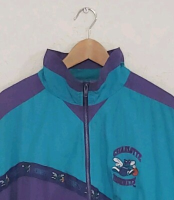 VINTAGE Charlotte Hornets Jacket Adult Large Pro Player NBA