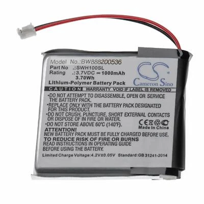 VHBW Batteria per Sony SP 624038 SM-03 LIS1662HNPC 1588-0911 auricolare 1000 mAh