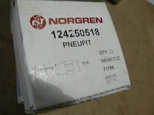 BOX OF 10 NORGREN STAINLESS PNEUFIT PUSH-IN FITTINGS 124250518 1/8"NPTF-5/16"
