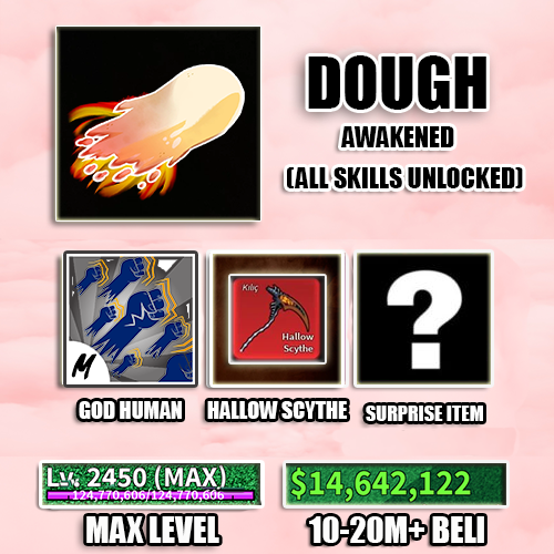 Blox Fruit Level 2450 Race Human V4 GodHuman Full Awakened Dough