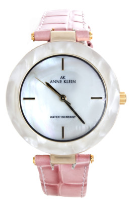Anne Klein Watch Womens‎ Silver Pink Leather Strap Mother of Pearl Dial Anne Klein Watch Womens 30mm Case Mother of Pearl Dial Pink  main image 3