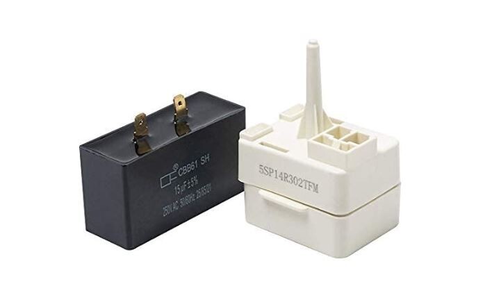 Kenmore Frigidaire Refrigerator Compressor Relay Start and Overload and capacito-image