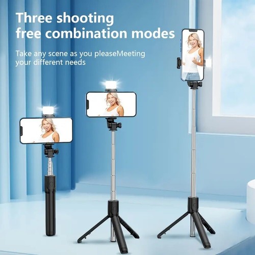 Mini Selfie Stick Mobile tripod with wireless remote control and fill light - Picture 4 of 12