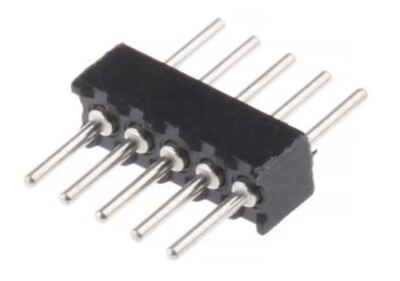 1 x Preci-Dip 1,27 mm 5-fach 1-reihig gerade Durchgangsloch Stecker Mehrfachstecker