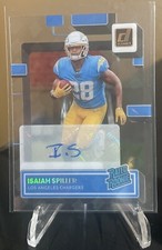 2022 Isaiah Spiller Clearly Donruss Rated Rookie Autograph Chargers.